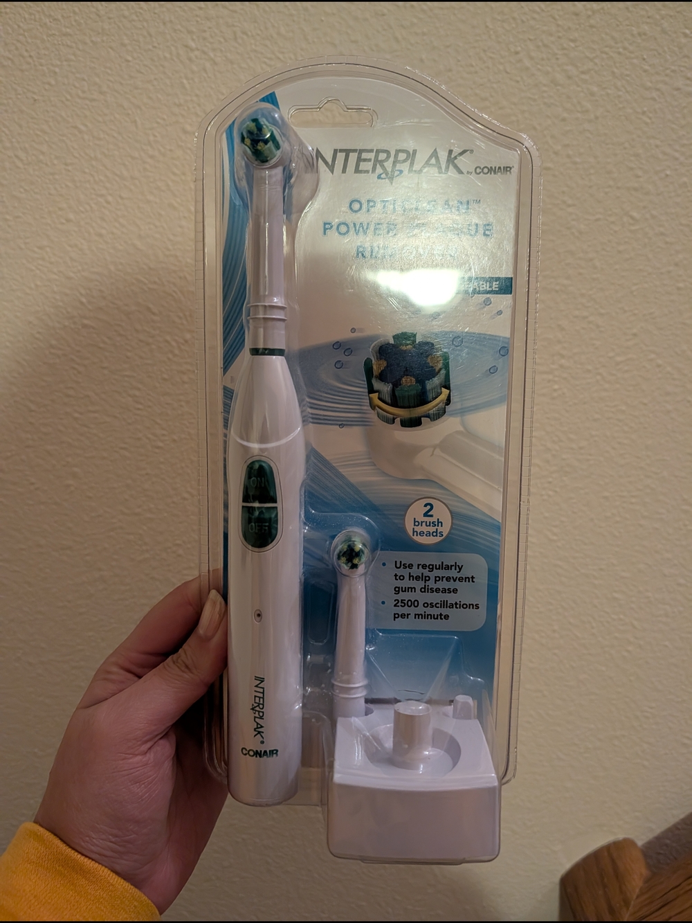 Interplak Conair White Electric Toothbrush with Replacement Heads